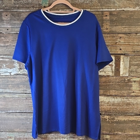 Men's Jones New York Blue T-Shirt, Size 2X - Picture 2 of 5
